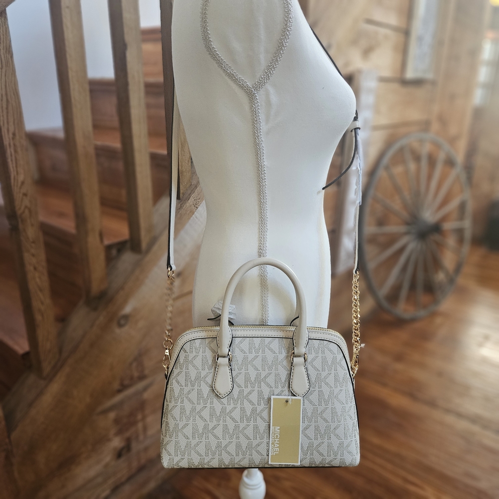 Michael Kors White and Gold Women's Crossbody Bag - Picture 5 of 8